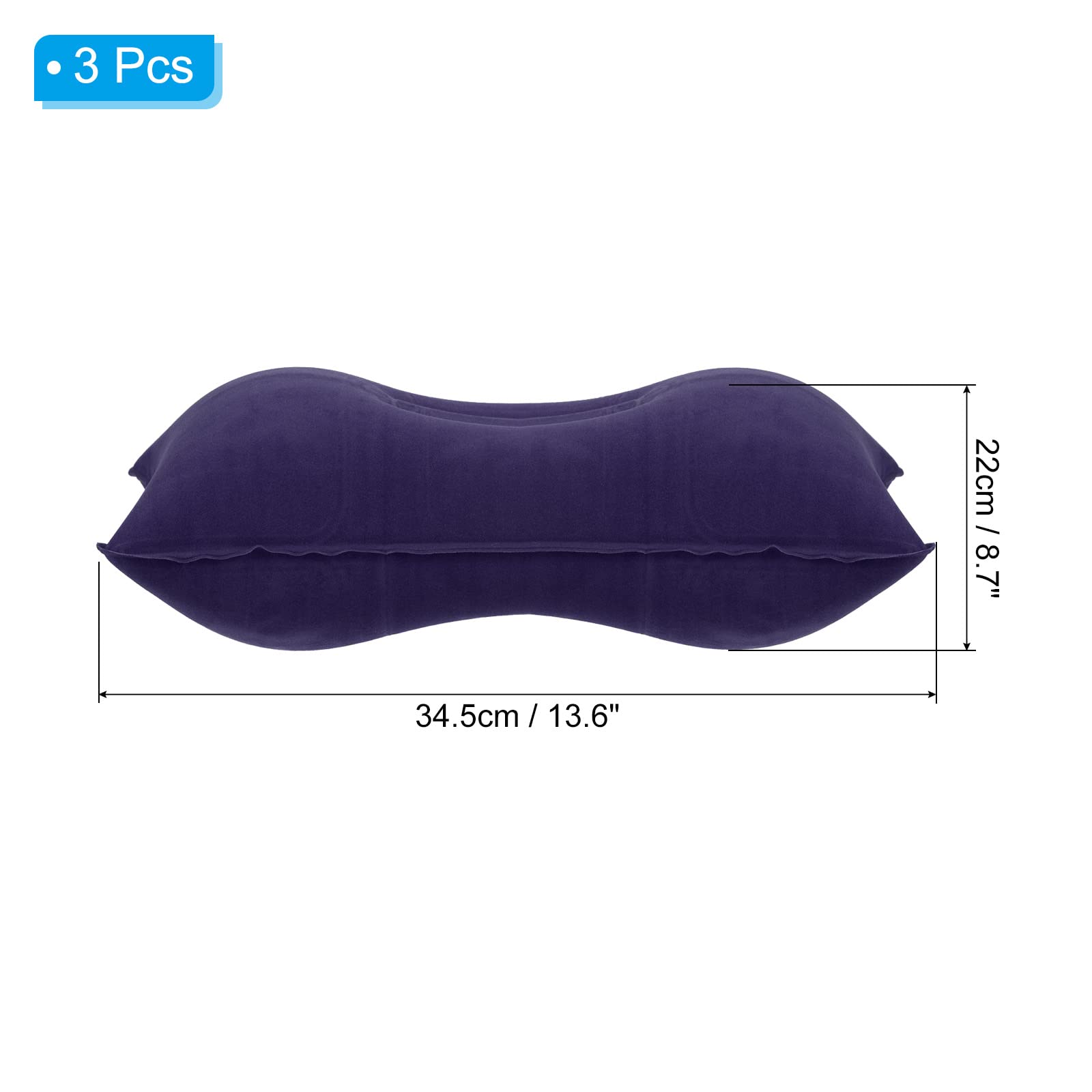 PATIKIL inflatable pillow in use on a plane cushions the neck.