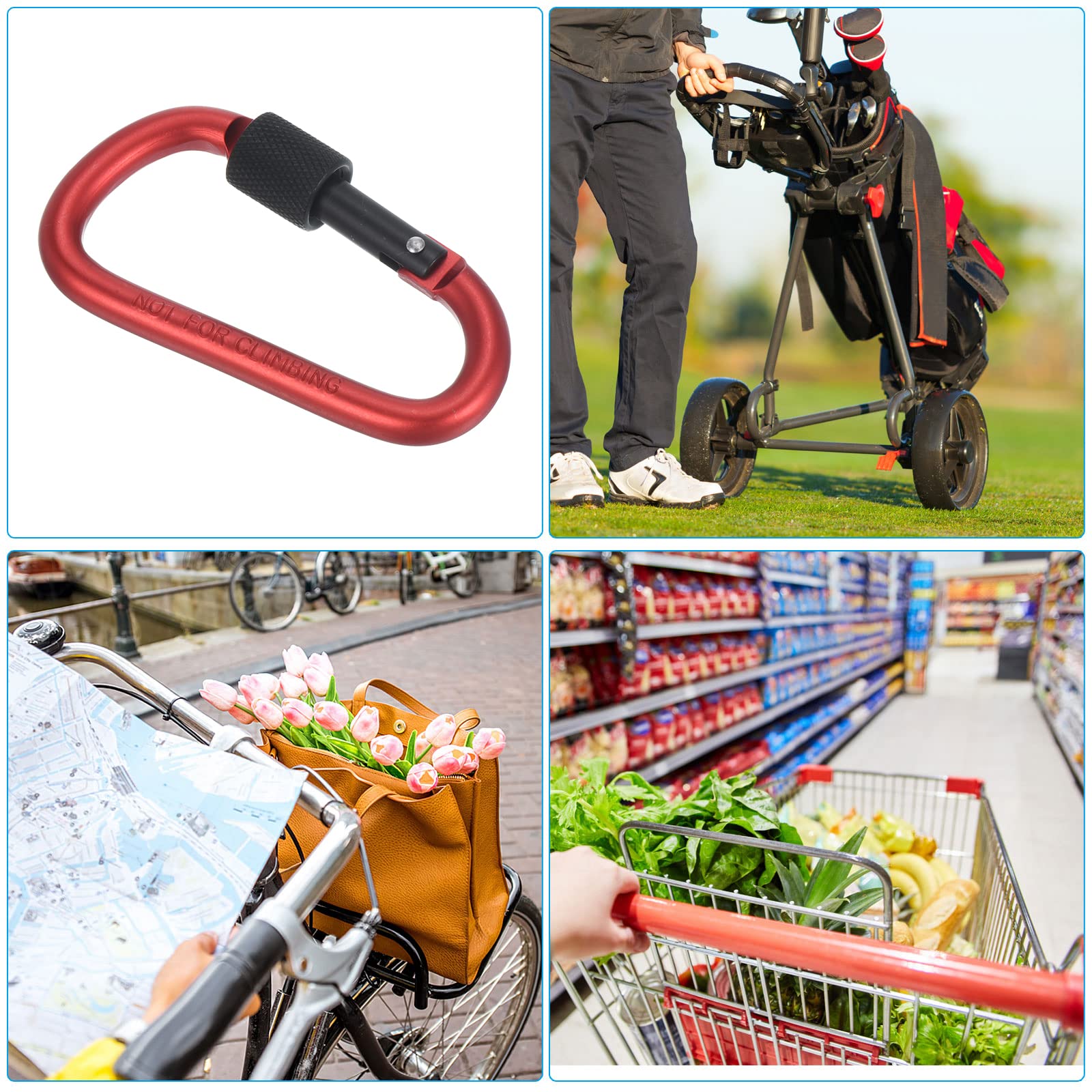 PATIKIL red locking hook prevents items from falling during hikes.