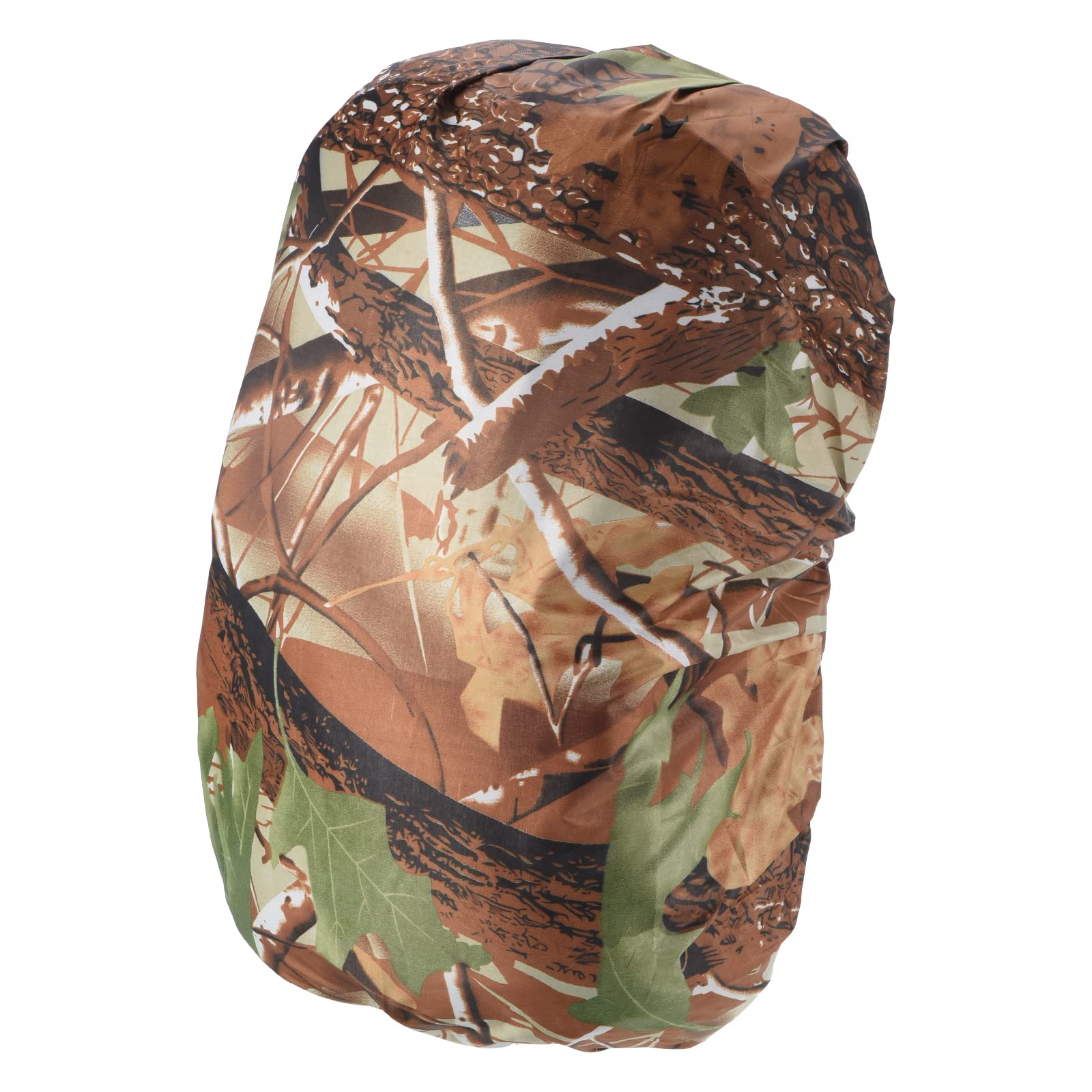 PATIKIL leaf camo backpack rain cover front view protects a 20-28L pack from rain.