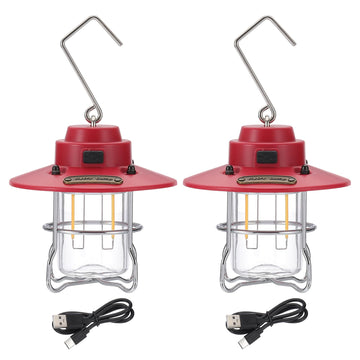 PATIKIL LED camping lantern red shell close-up for outdoor lighting