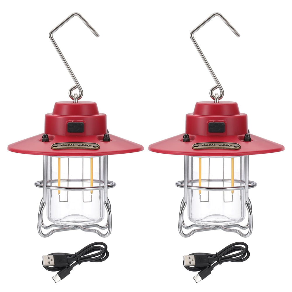 PATIKIL LED camping lantern red shell close-up for outdoor lighting
