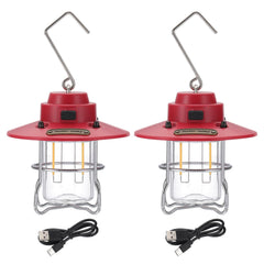 PATIKIL LED camping lantern red shell close-up for outdoor lighting