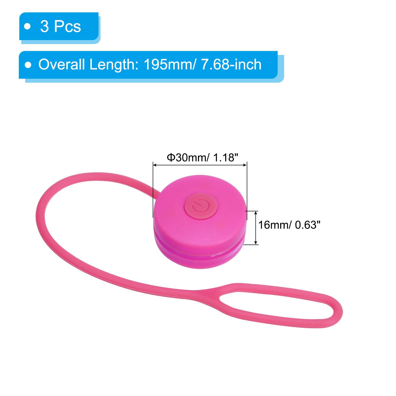 PATIKIL LED running light side view, lightweight strap for backpacks or bikes.