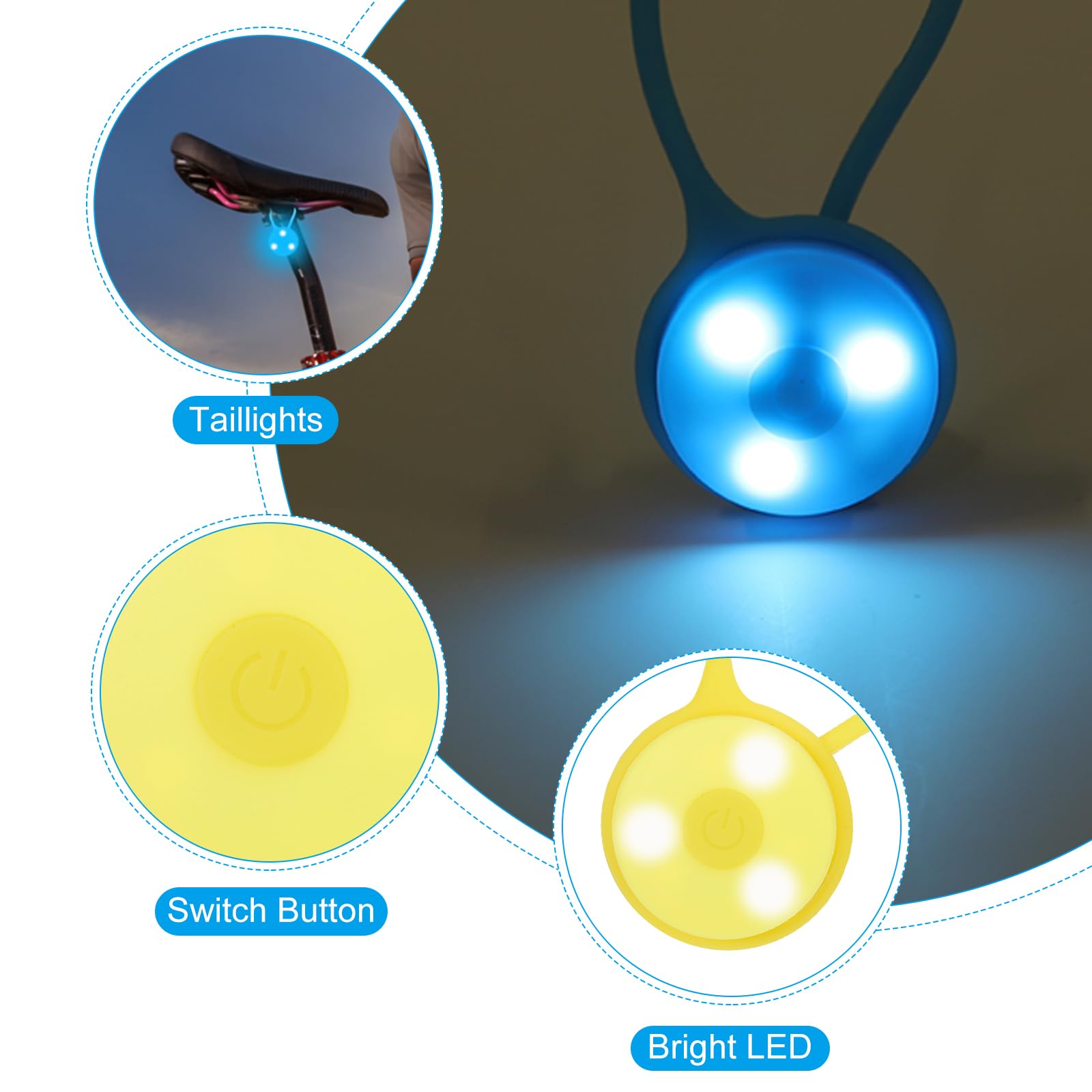 PATIKIL LED running light secured to a bicycle for enhanced awareness