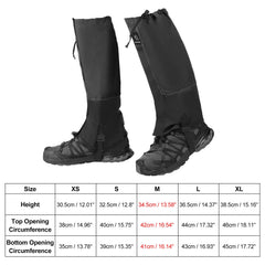 PATIKIL leg gaiters showcase waterproof coating for snow and wet trails