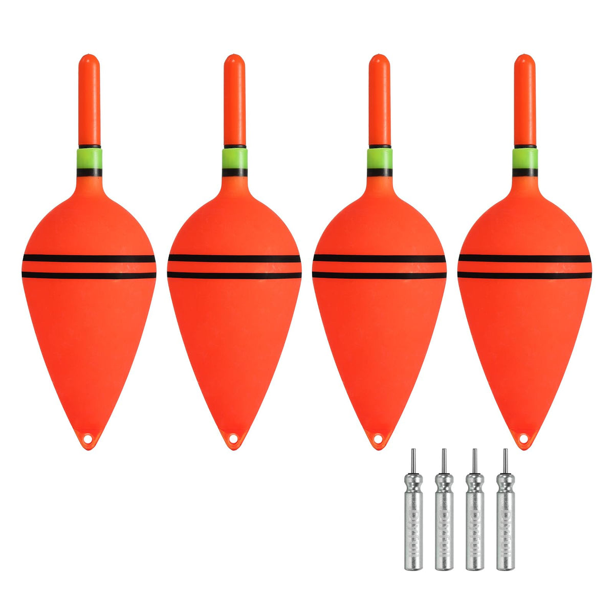 PATIKIL lighted slip bobber red 4-pack glows on surface for visible bite alerts.