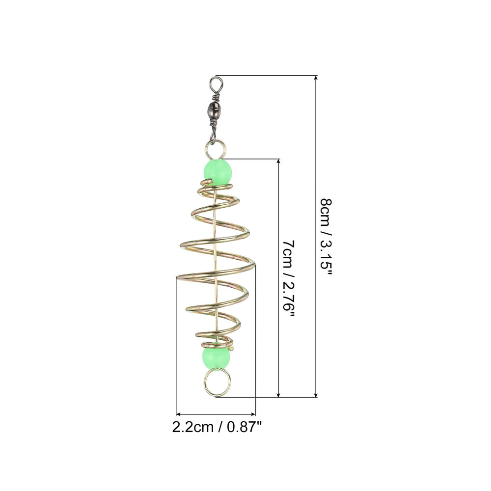 Close-up of stainless steel spring feeder with glow beads