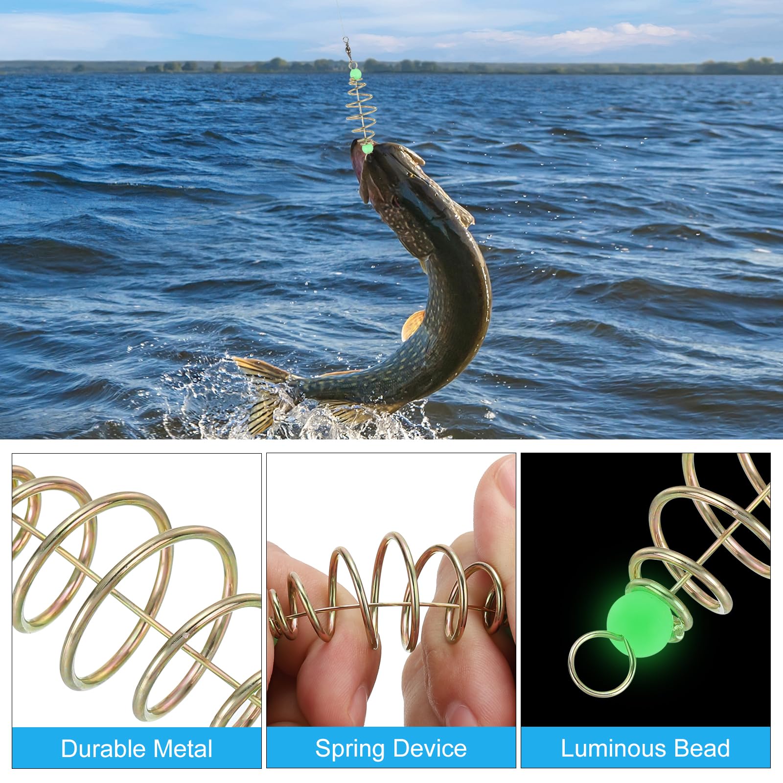 Glow beads illuminate bait for night fishing
