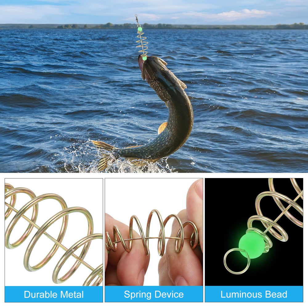 Glow beads illuminate bait for night fishing