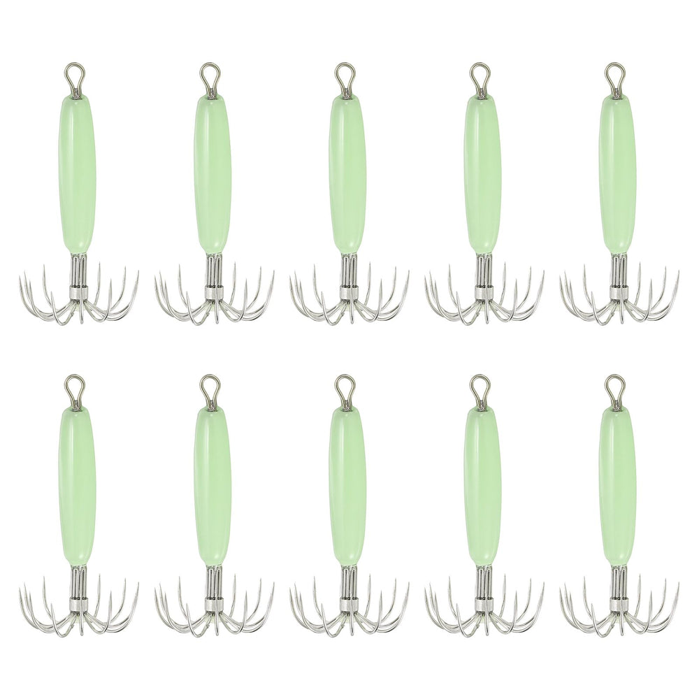 PATIKIL luminous squid jig hooks glow green to attract squid underwater