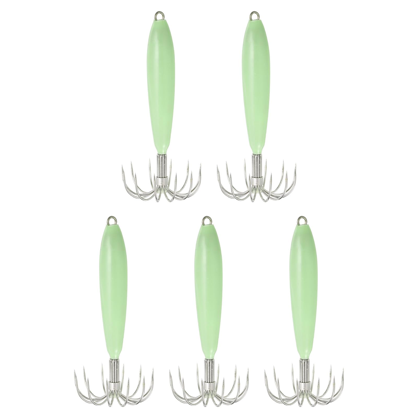 PATIKIL luminous squid jig hooks green pack enhances night visibility