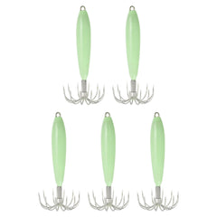 PATIKIL luminous squid jig hooks green pack enhances night visibility