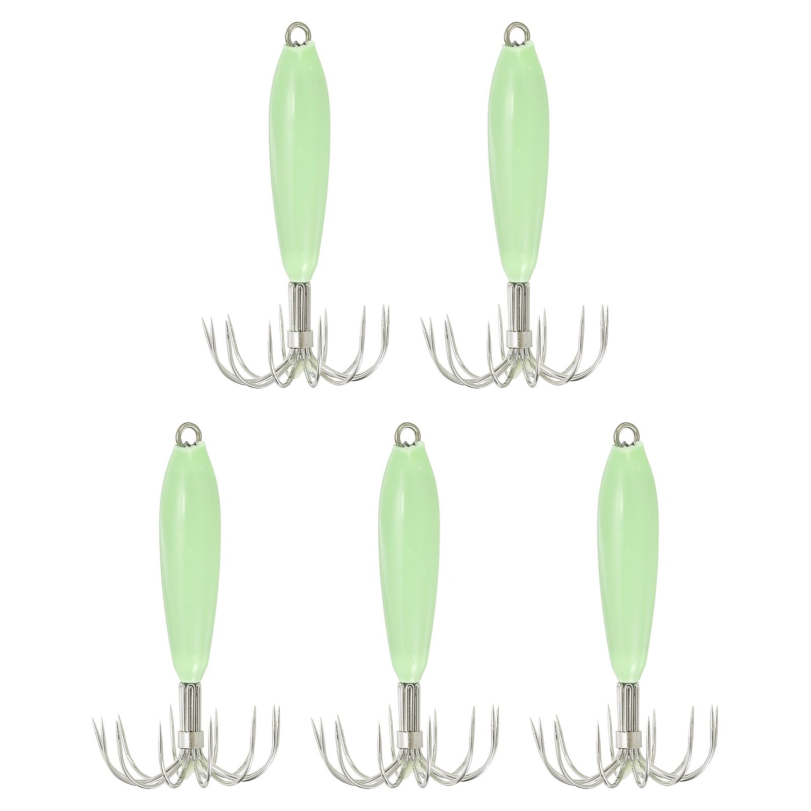 PATIKIL luminous green squid jig hooks pack improves night visibility for squid