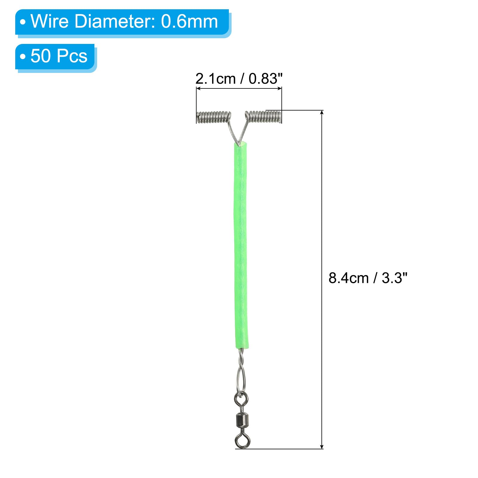 PATIKIL 3.3-inch line wire leader with 3-way arm reduces tangles.