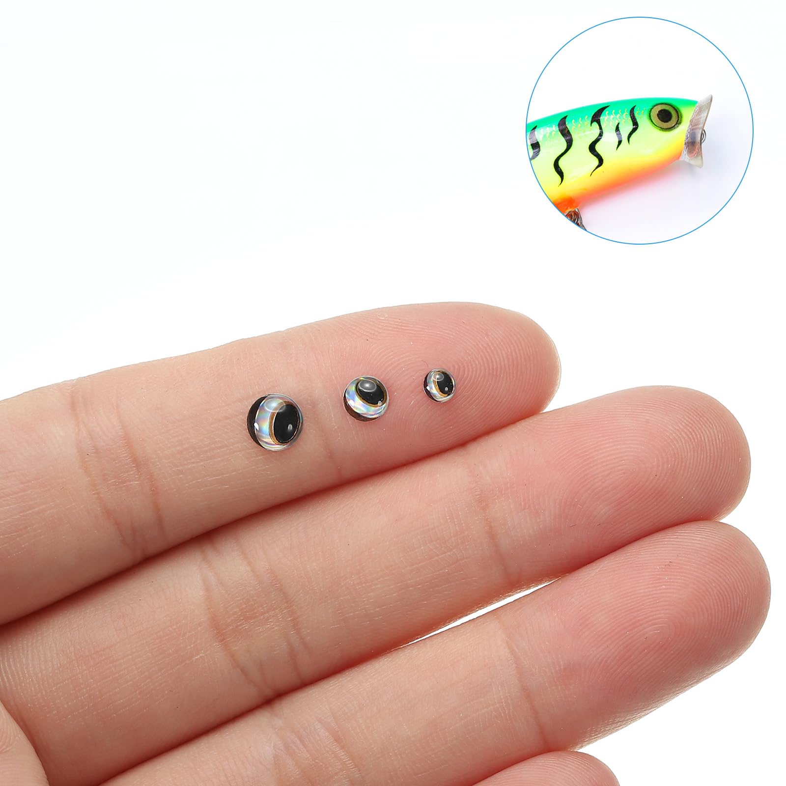 PATIKIL lure eyes silver 4mm epoxy finish for durability