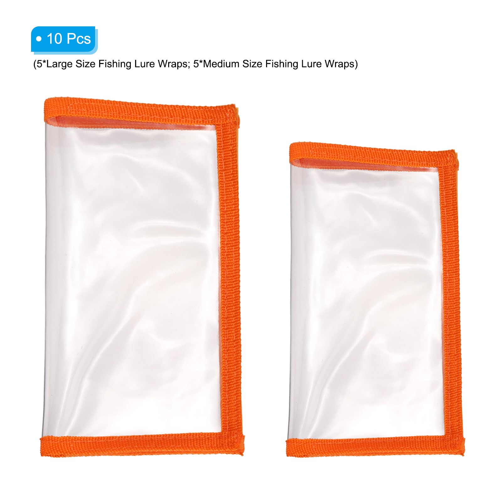 PATIKIL Lure Wrap orange medium open shows fast lure grab during shore sessions.
