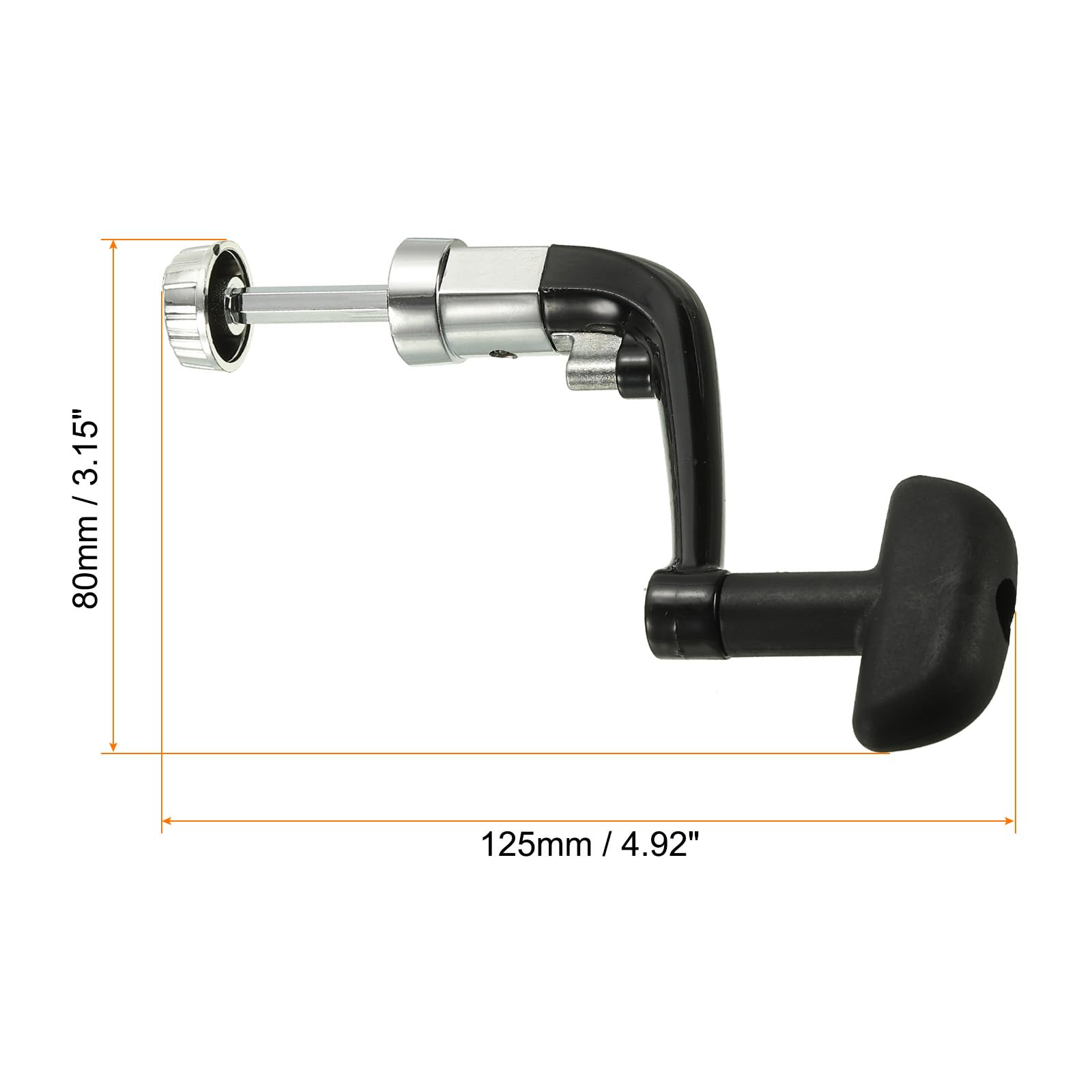 Metal crank arm with plastic grip for durability and lighter feel