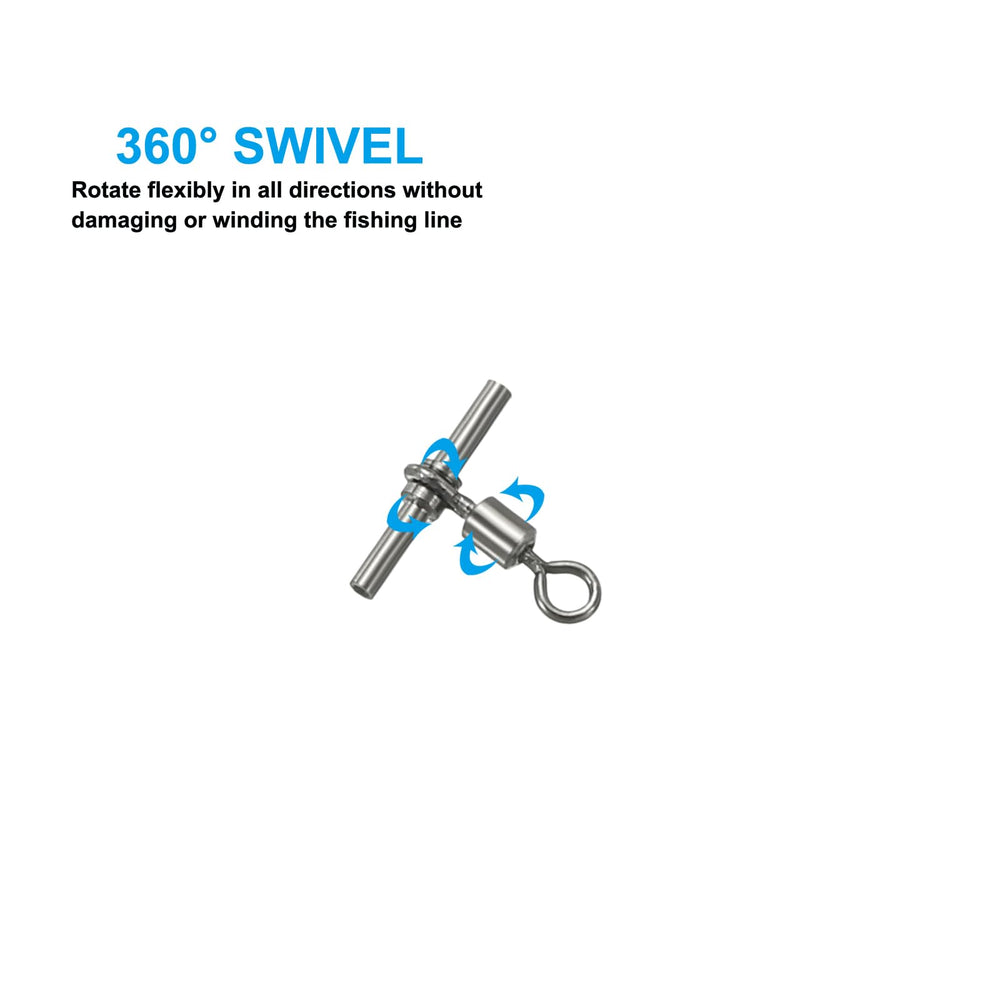 PATIKIL 3-way swivel in a multi-hook rig setup for independent operation.