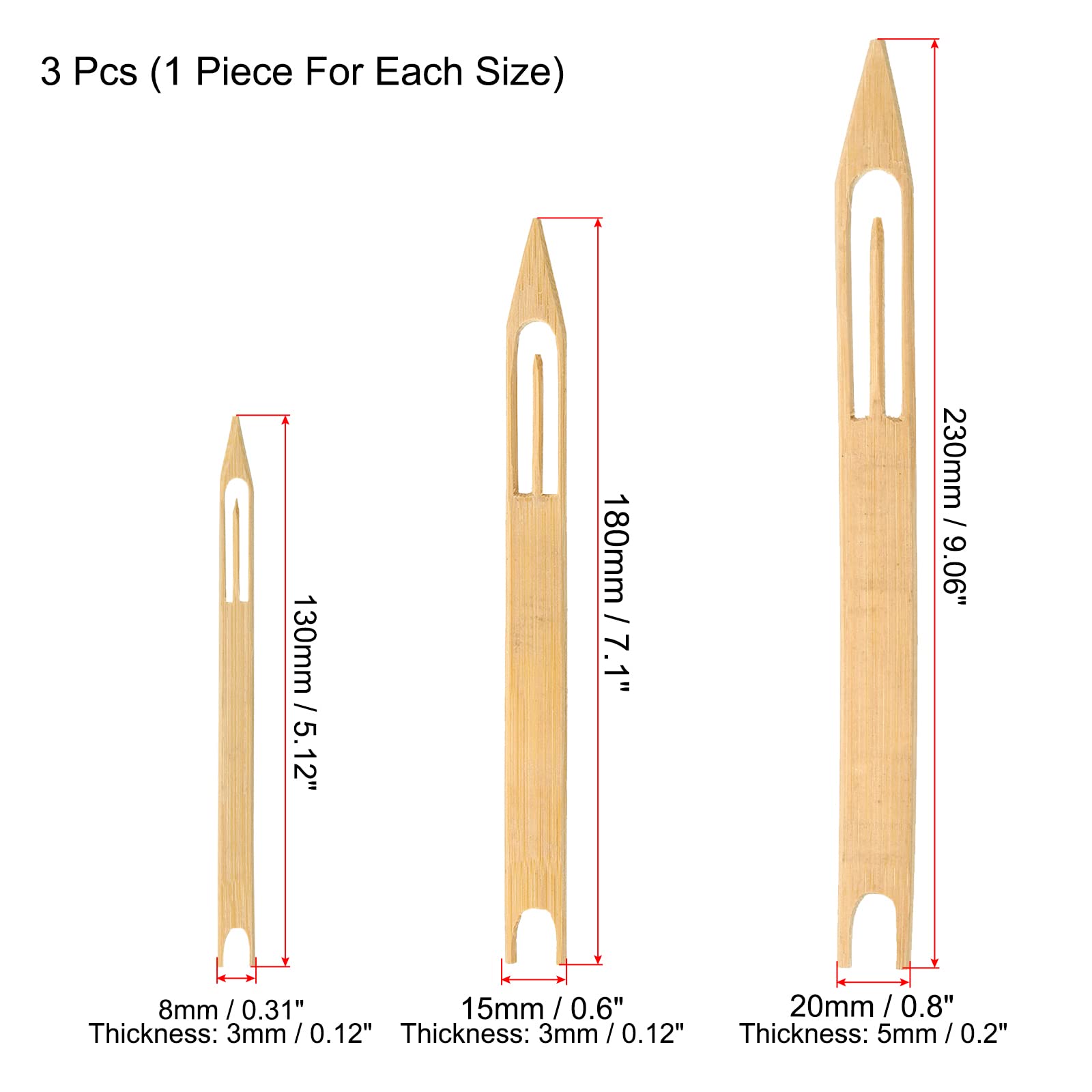 PATIKIL netting shuttle size 5 in bamboo with smooth surface for steady weaving.