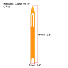 PATIKIL netting needle shuttle 6 orange side view emphasizes ergonomic grip