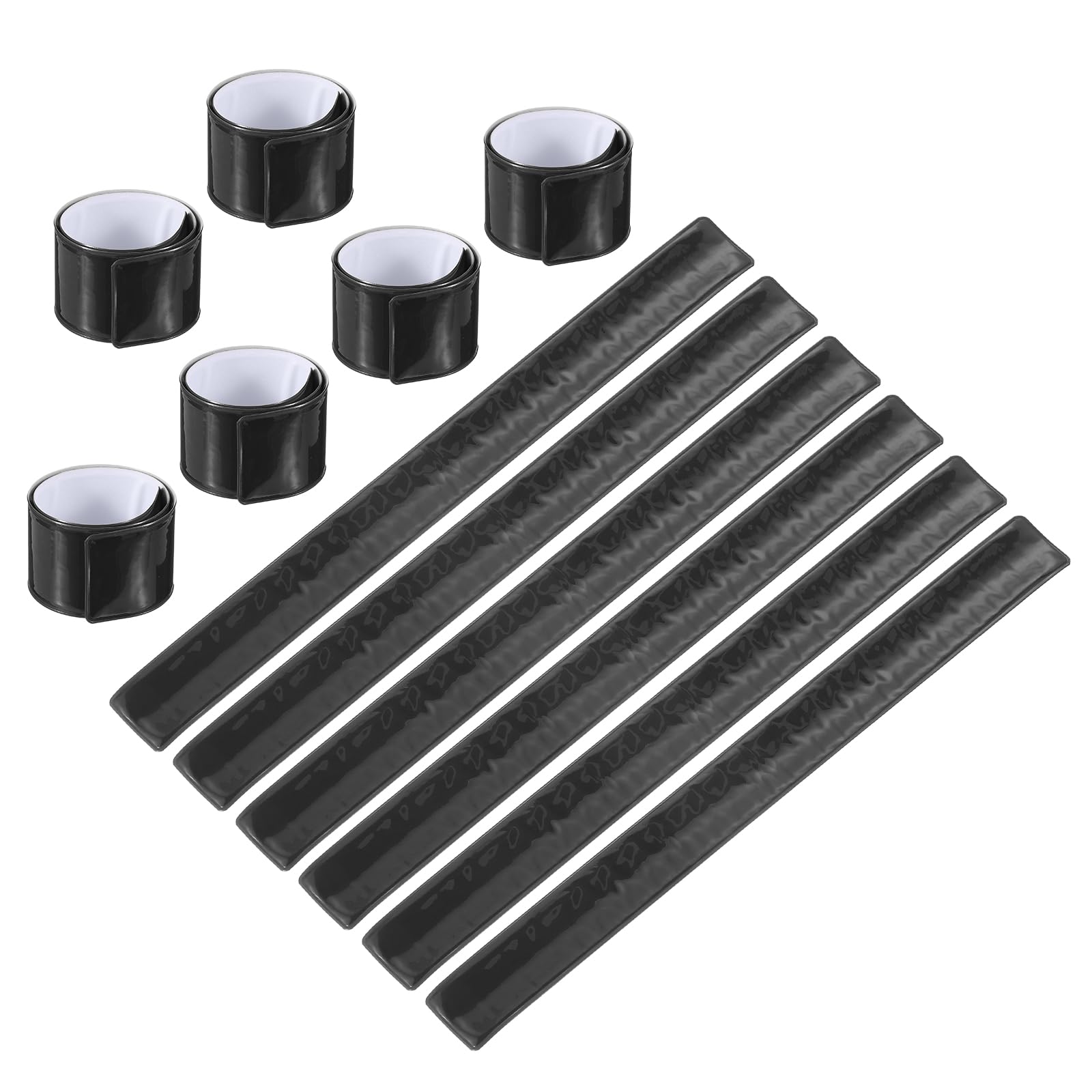 PATIKIL non-reflective slap band in black, 12-piece set, sleek daily wear for safe movement.
