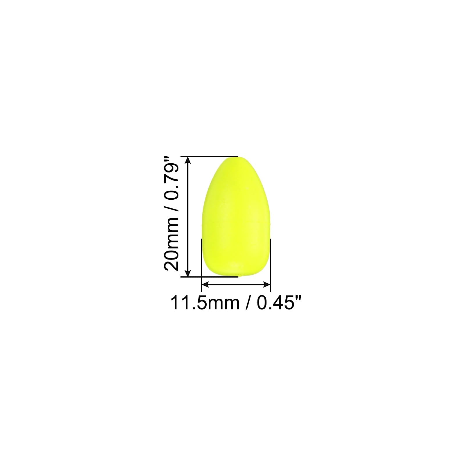PATIKIL yellow oval foam float for fly fishing and line control.