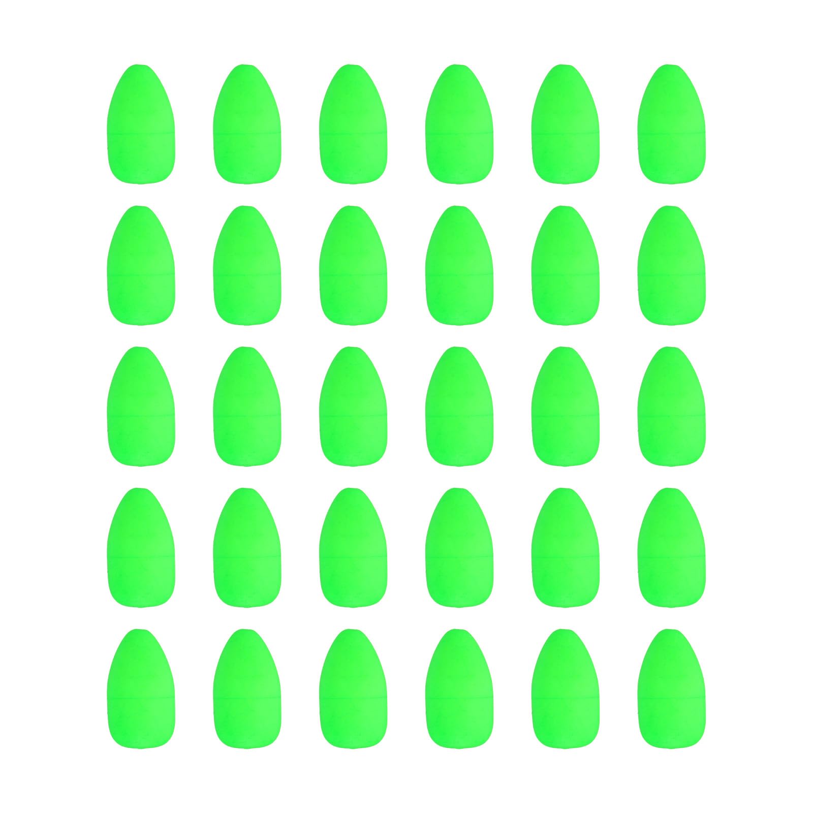 PATIKIL oval foam float front view with bright green visibility for bite detection.
