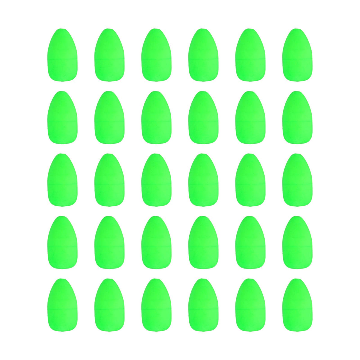 PATIKIL oval foam float front view with bright green visibility for bite detection.