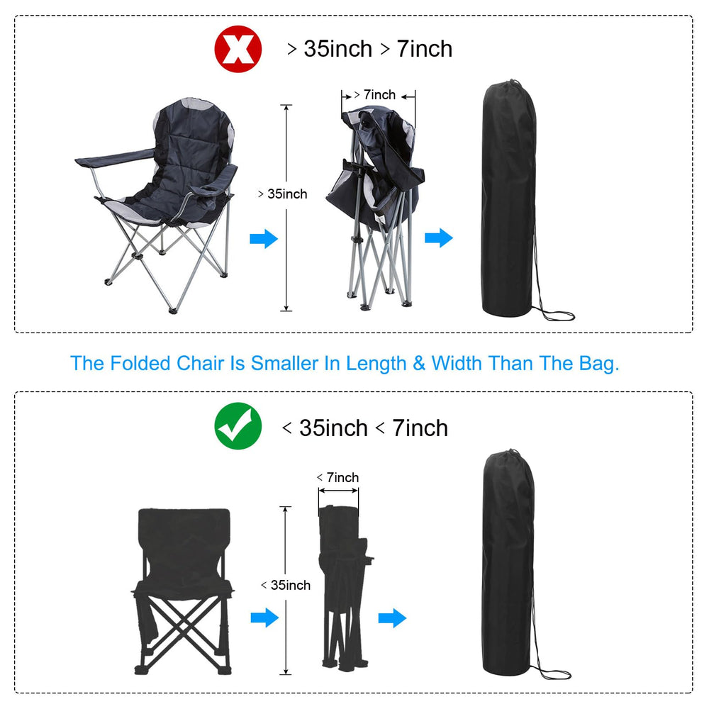 PATIKIL 90 cm height bag accommodates tall chairs when collapsed