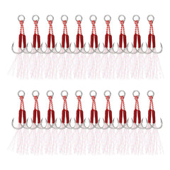 PATIKIL packaging of 20-pcs double fishing hooks, ready for easy lure setup.