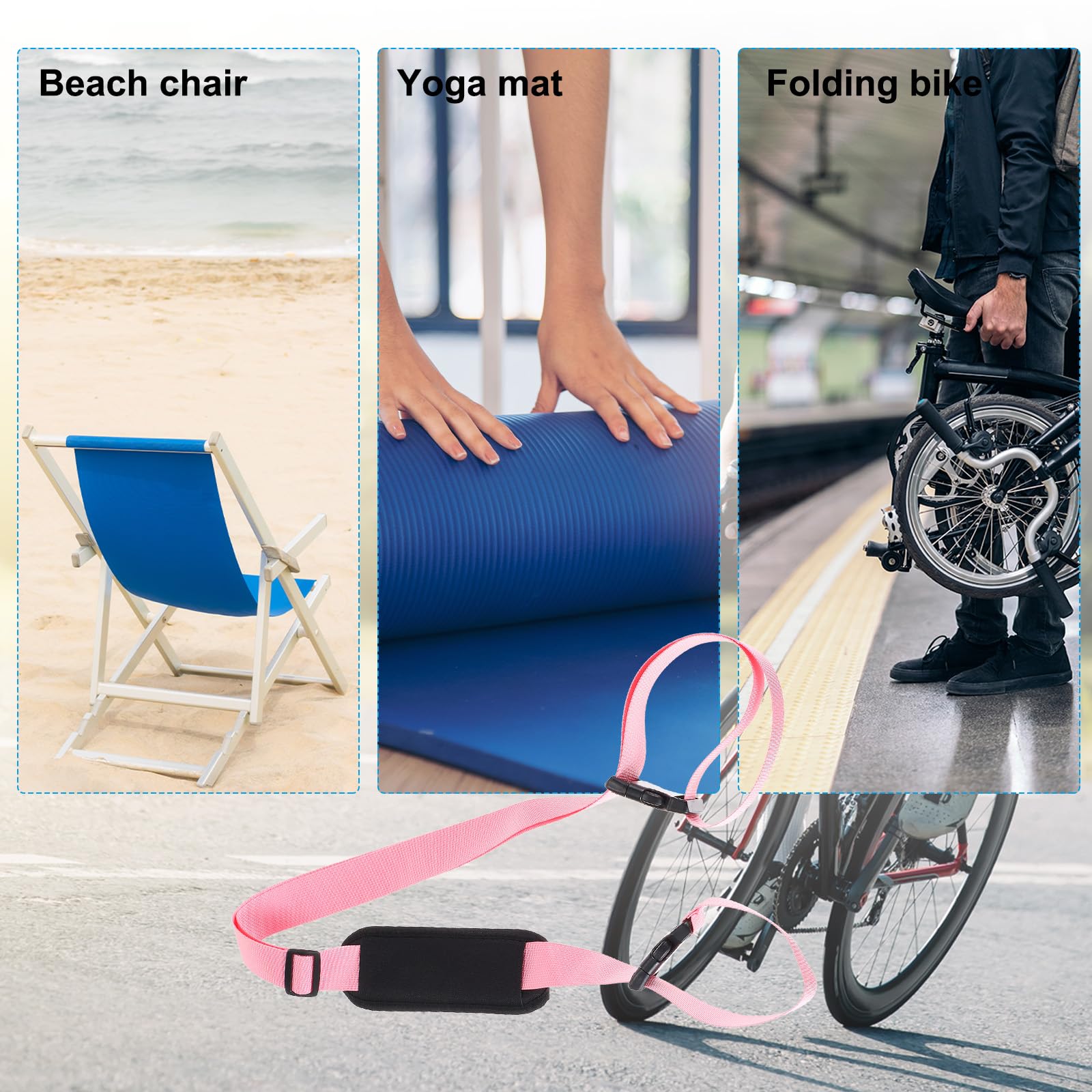 PATIKIL pink storage-ready straps for camping and travel