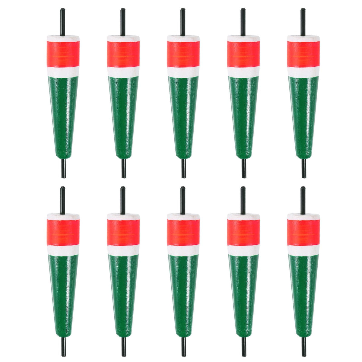 PATIKIL Popping Cork Float 16 cm (6.3 in) Orange/Green - 10 Pack
