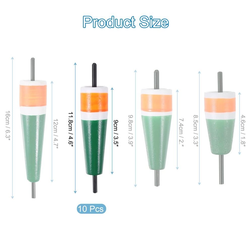 Orange and green EVA popping cork float bobber in hand