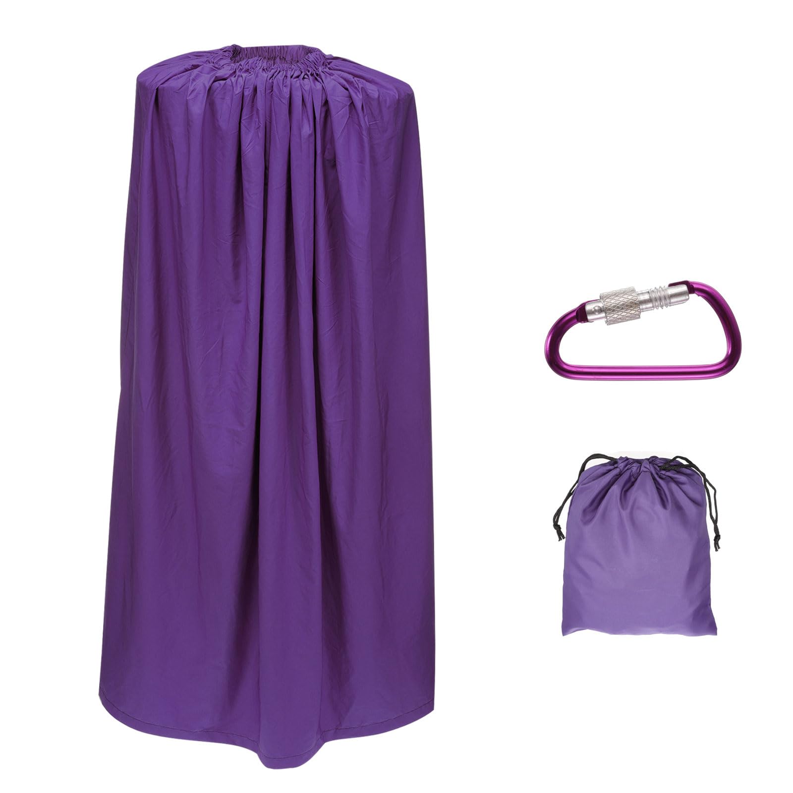 PATIKIL portable dressing room, dark purple, side view, private beach changing space.