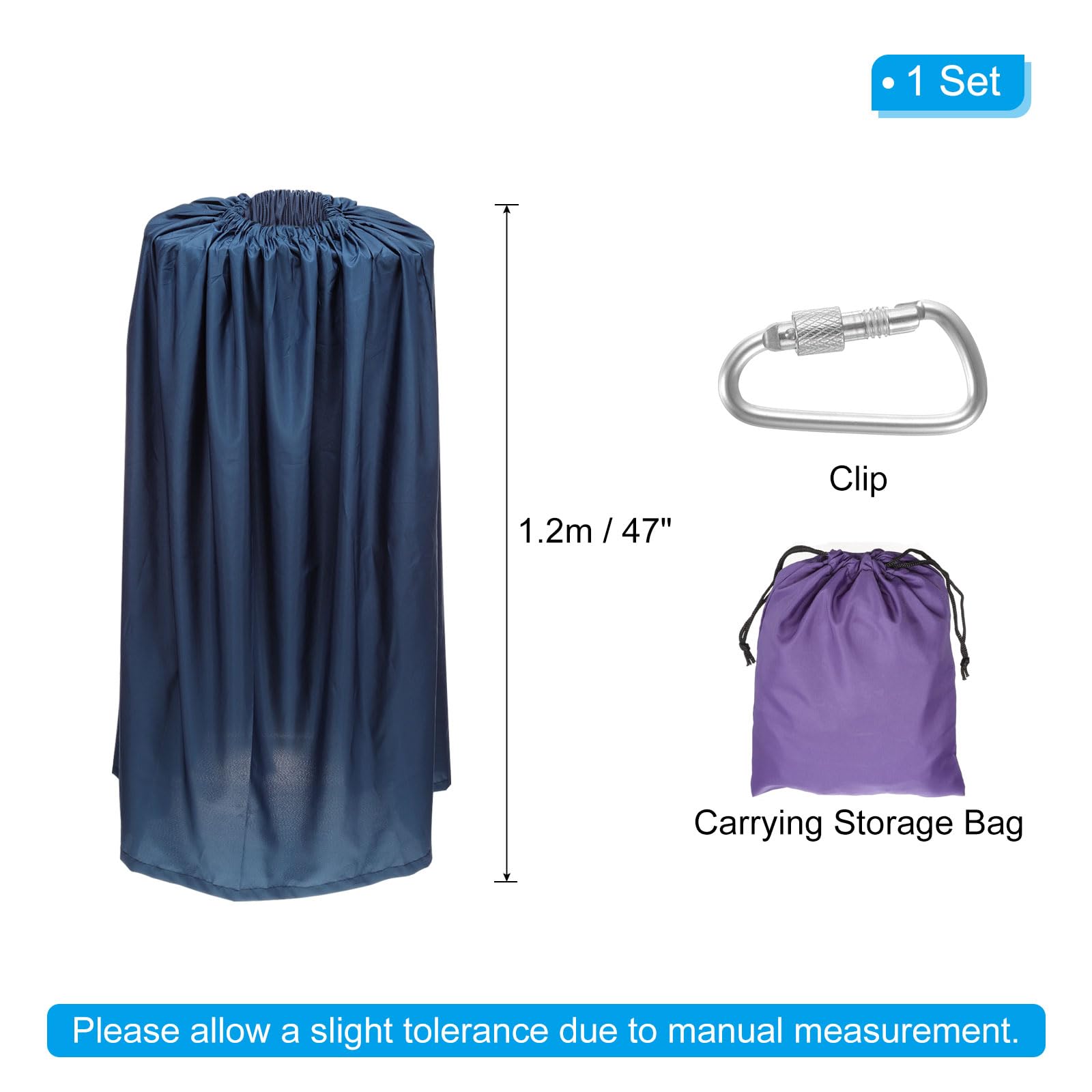 PATIKIL portable dressing room dimensions show 47-inch length for changing space.