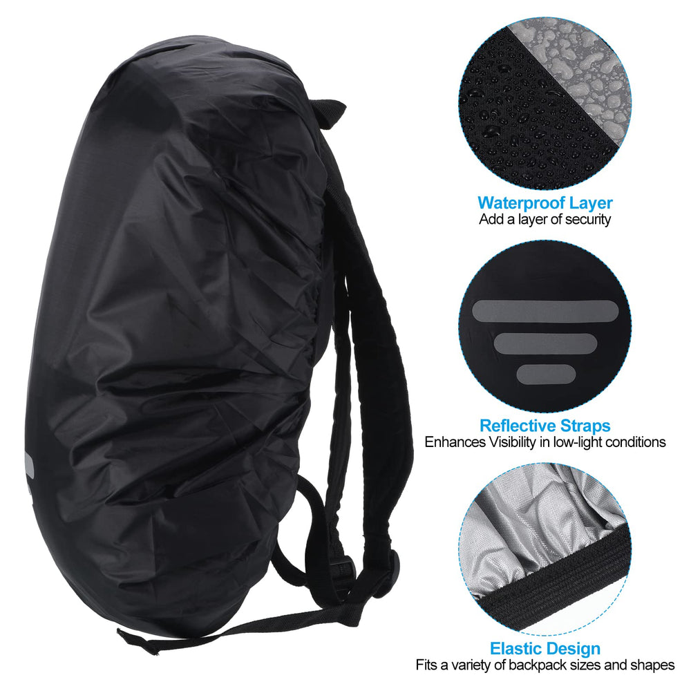 PATIKIL rain cover on backpack showing silver-lined interior provides reliable rain protection