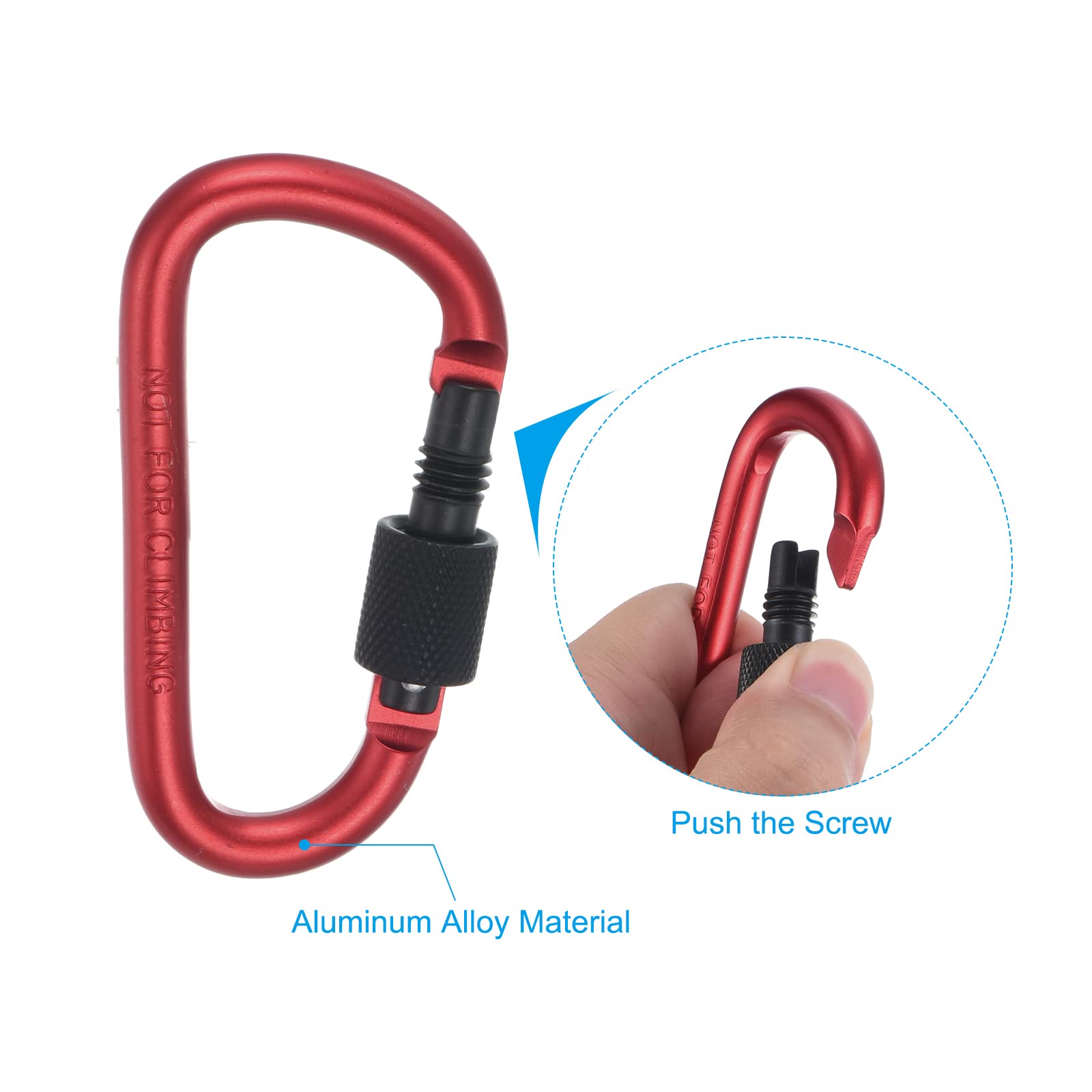 PATIKIL red hook on a bag keeps water bottle secure.