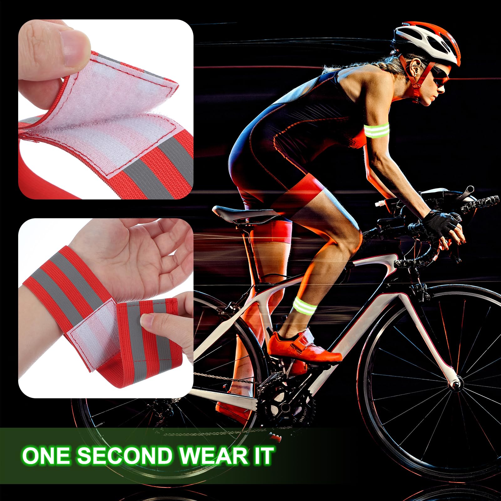 PATIKIL red reflective band designed for night visibility during outdoor activity