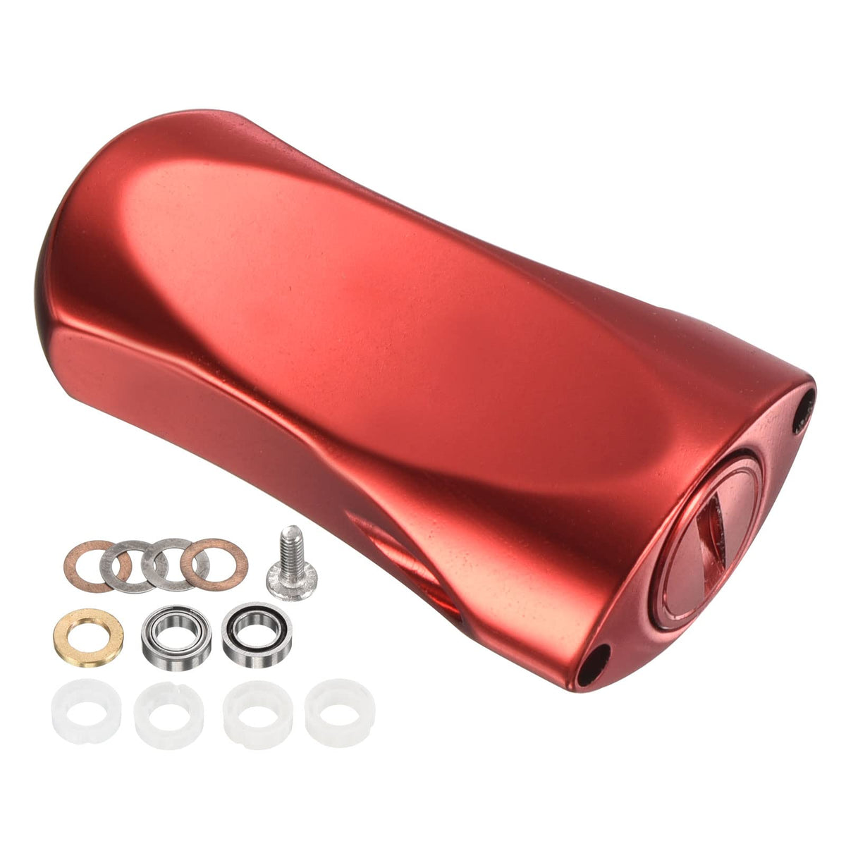 PATIKIL Reel Knob Red close-up shows durable all-metal construction and secure grip.