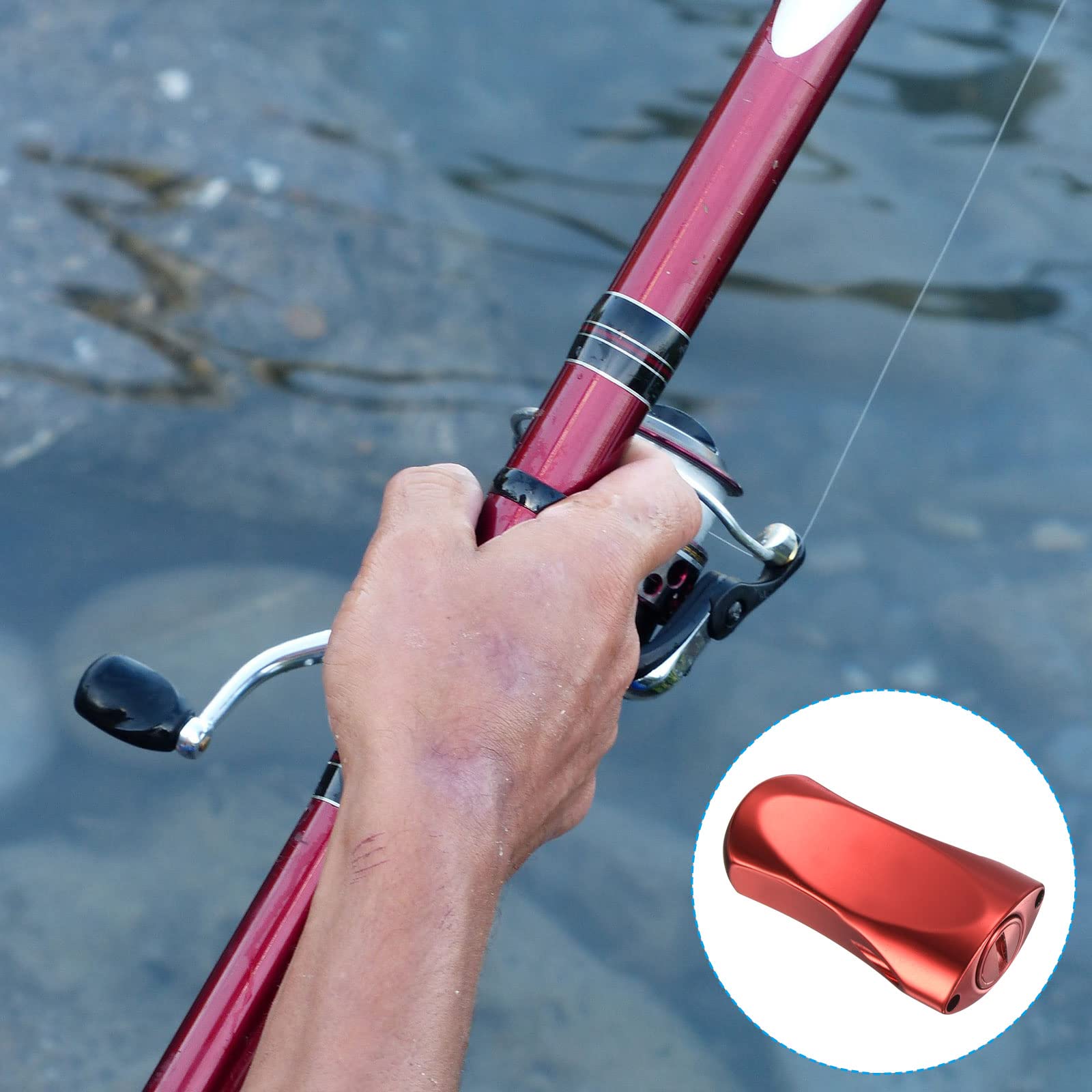 PATIKIL knob red package shows included bearings, gaskets, and screw.