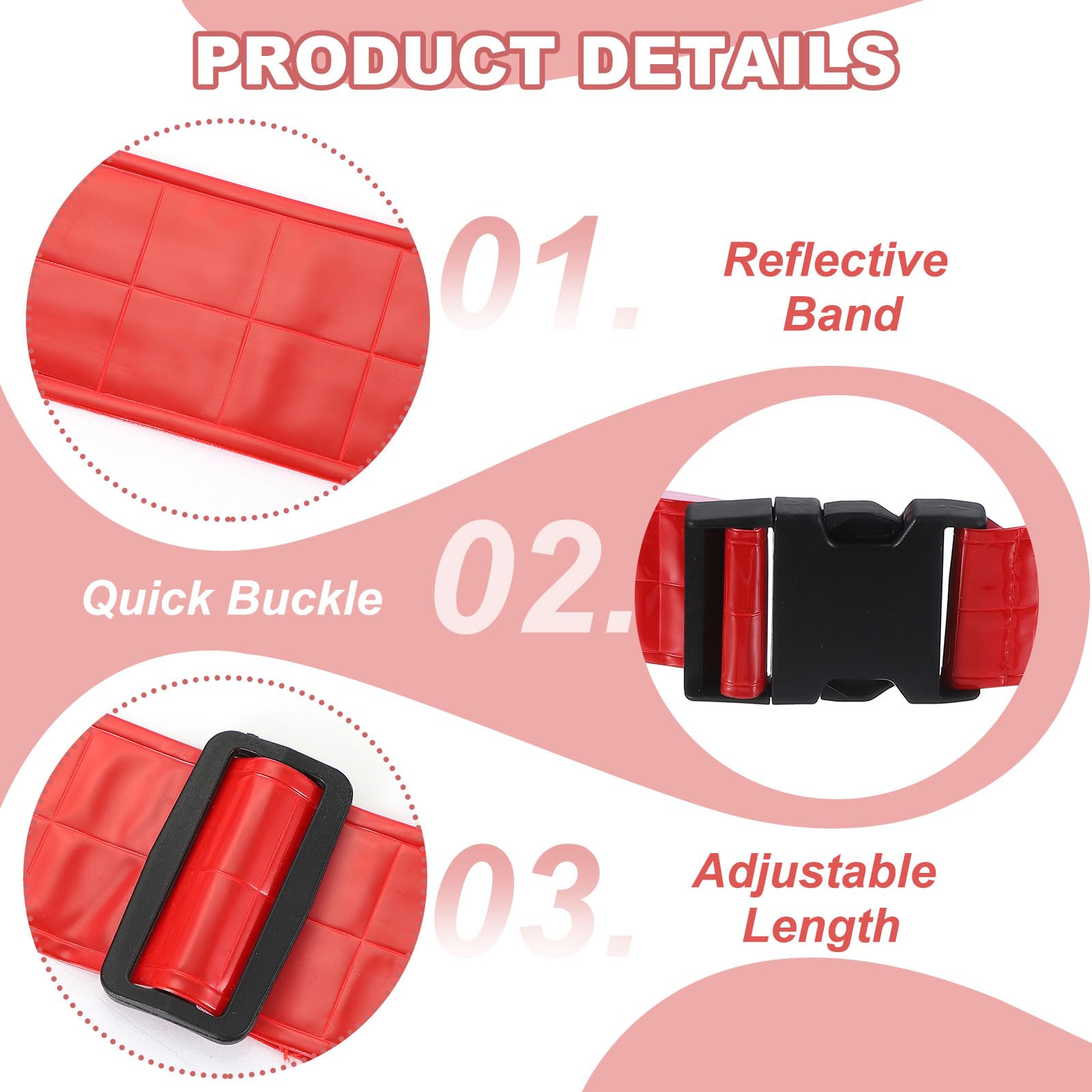 PATIKIL reflective belt worn as crossbody for hands-free safety