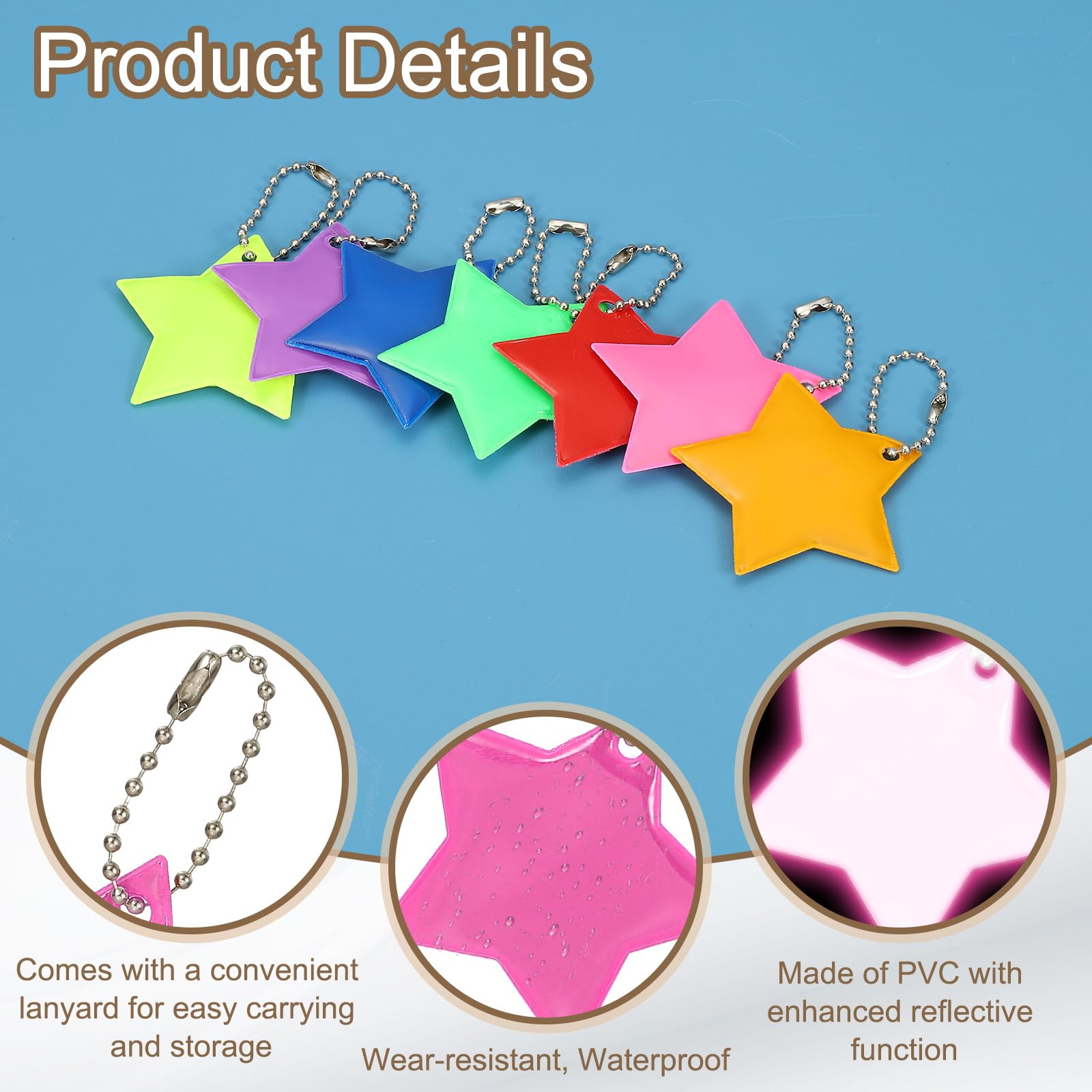 PATIKIL reflective keychain pink pendant shown with a bag for night safety
