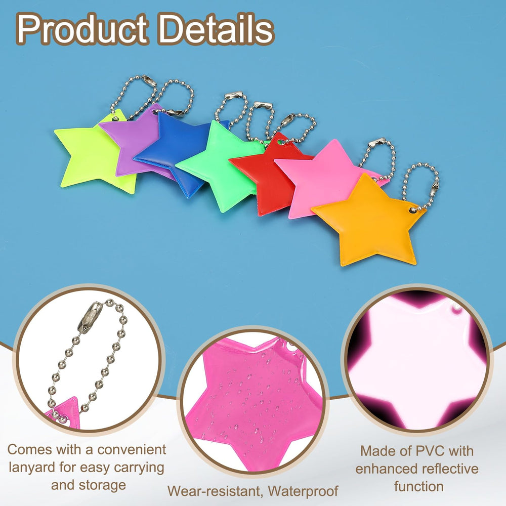 PATIKIL reflective keychain pink pendant shown with a bag for night safety