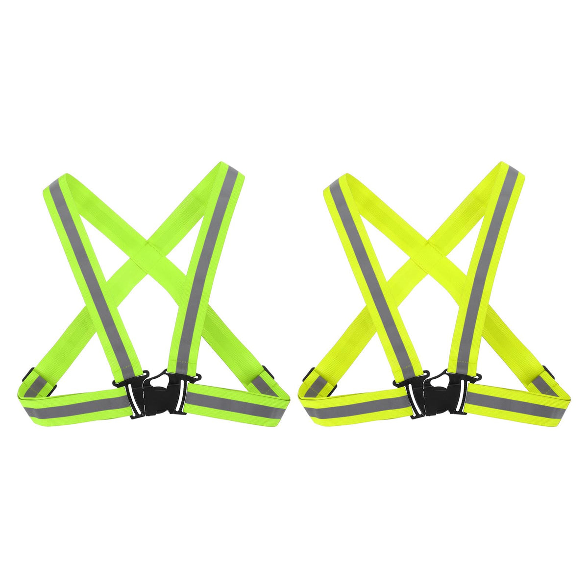 PATIKIL reflective vest in green and yellow front view for high visibility during night runs.