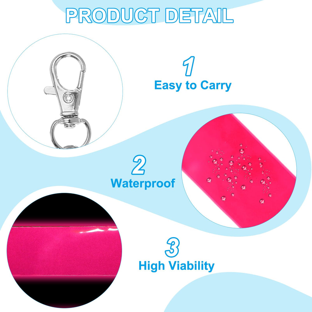 PATIKIL pink reflector pendant on a keychain enhances low-light safety.