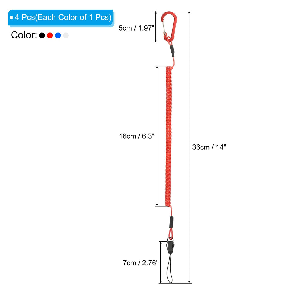 PATIKIL retractable coil strap blue with clip, ideal for keeping keys and tools within reach.