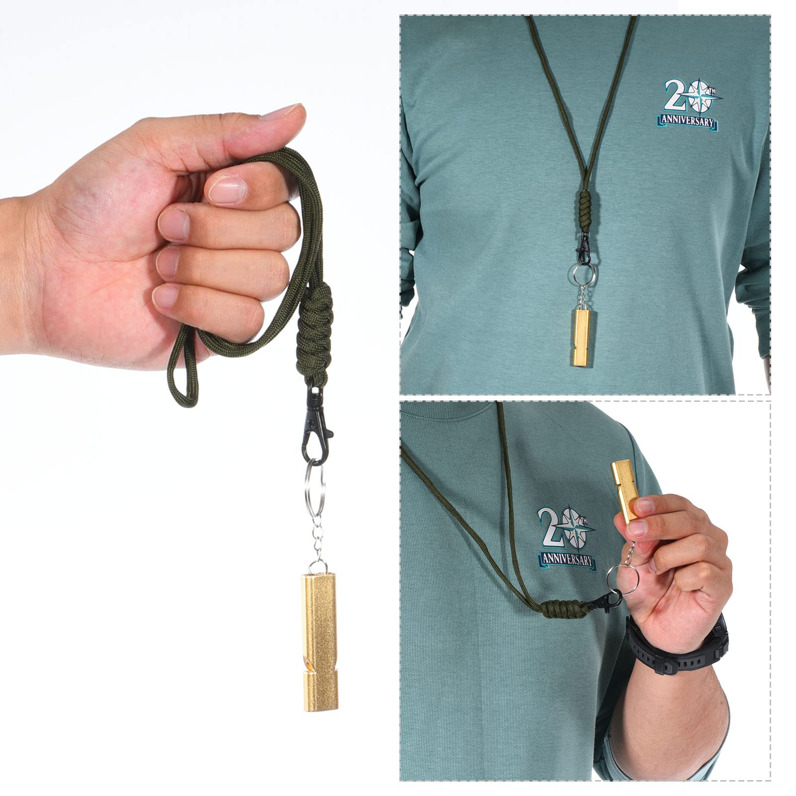PATIKIL rose whistle with lanyard ready for hiking and boating