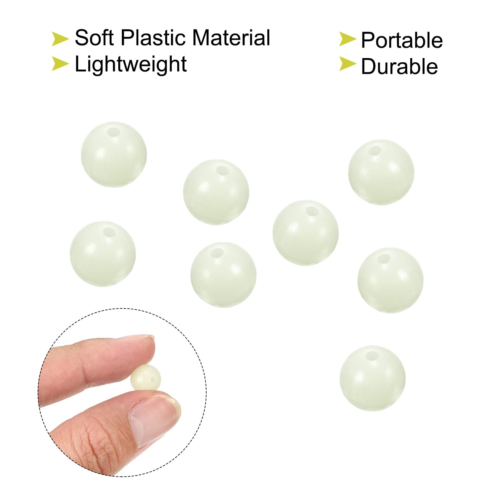 PATIKIL round 10mm beads easy-install white