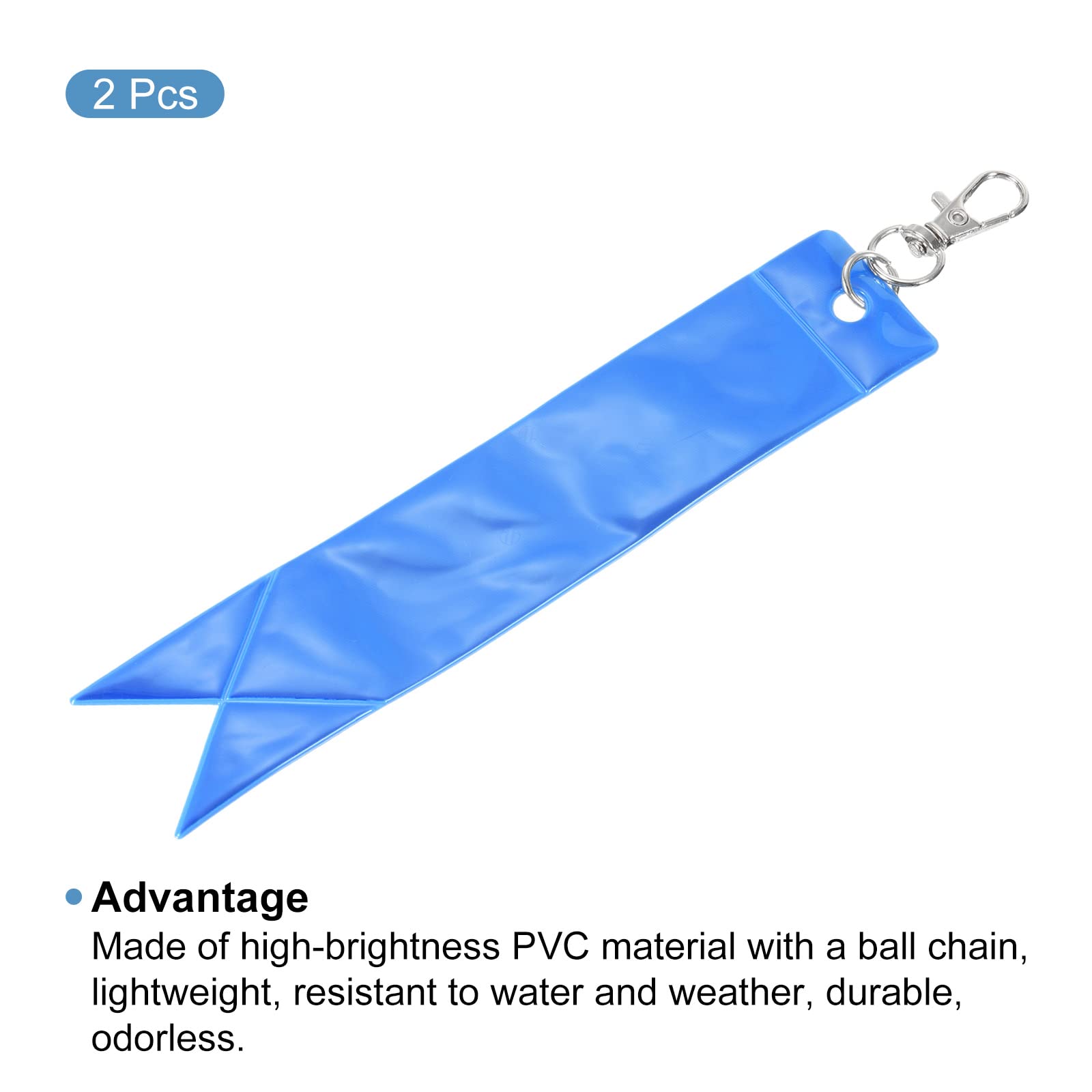PATIKIL Safety Reflector blue keychain pendant on bag increases visibility at dusk.