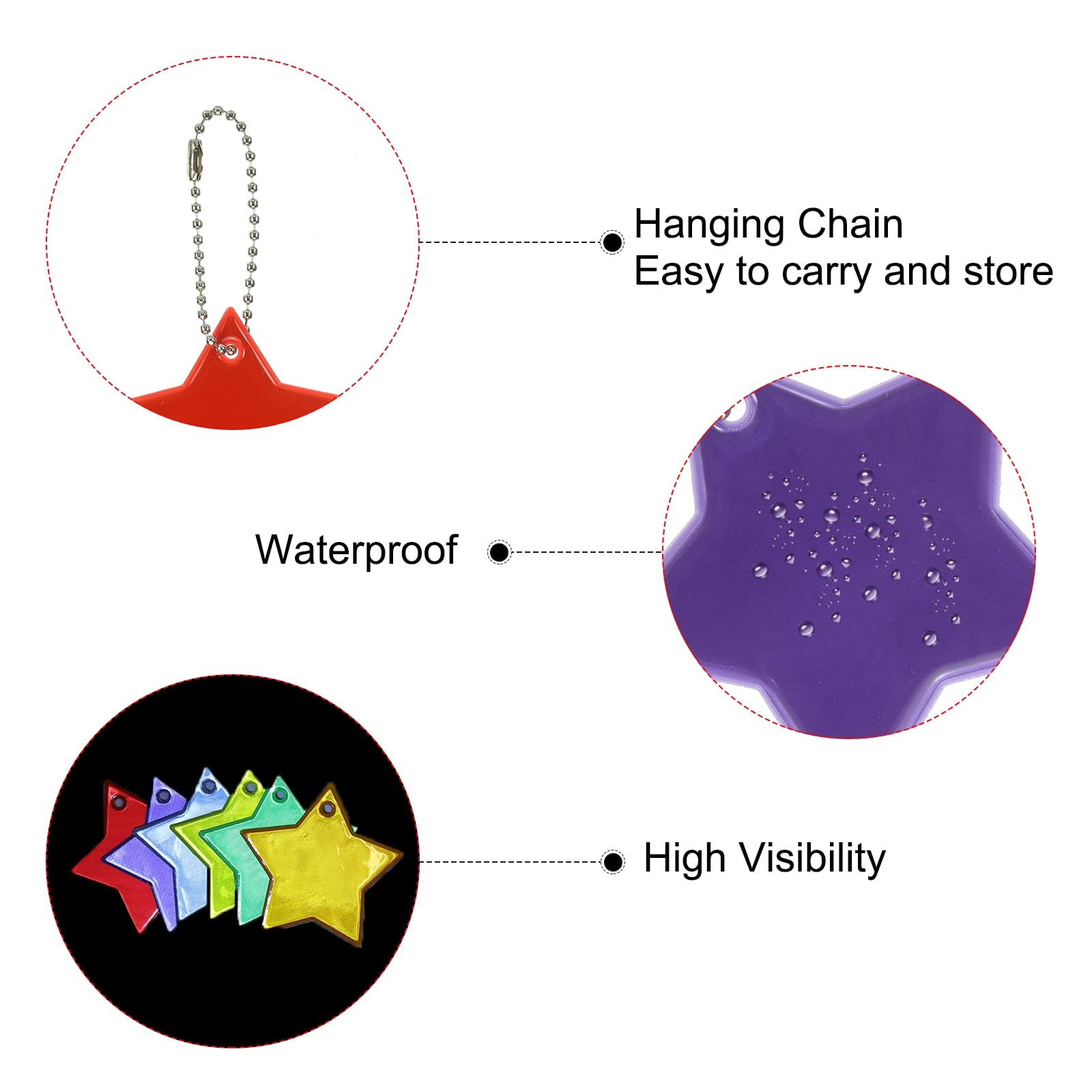 PATIKIL safety reflector pendant on wheelchair boosts night-time safety